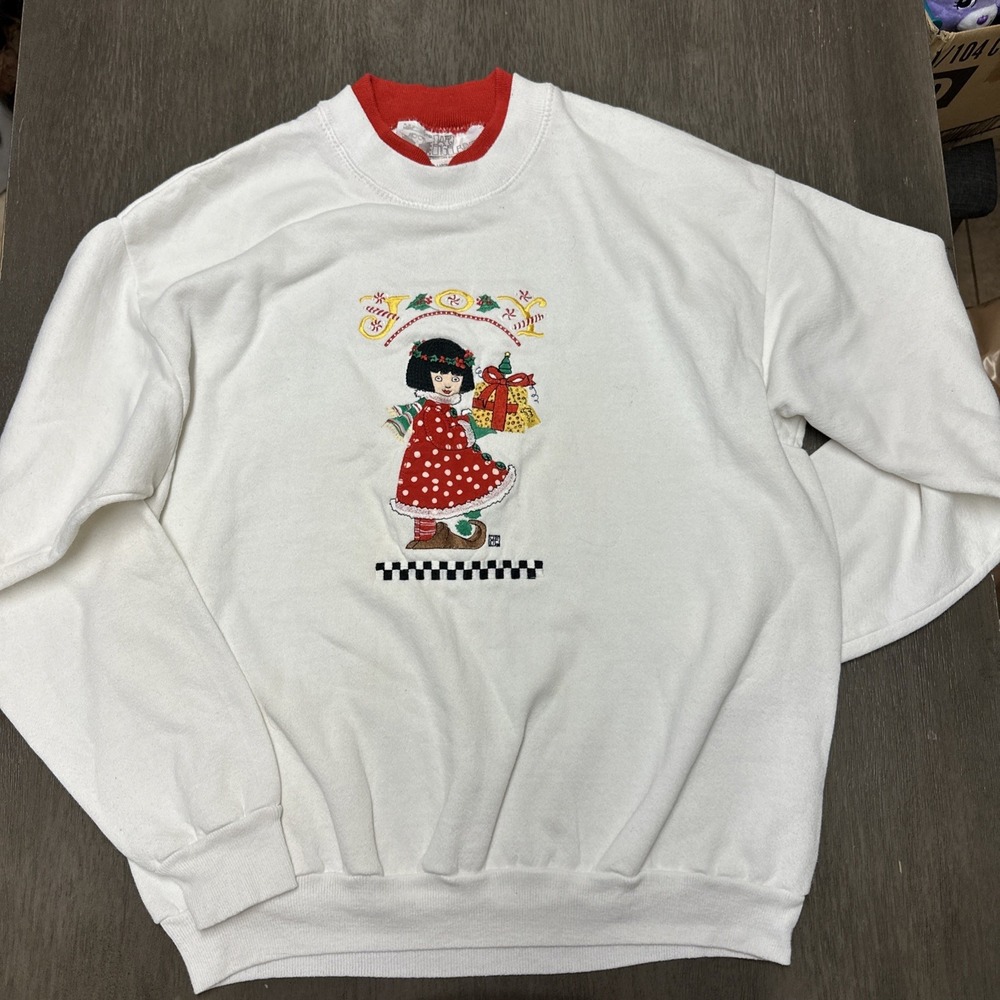 Vintage RARE NWT Mary Engelbreit Christmas Sweatshirt Sz Large V10